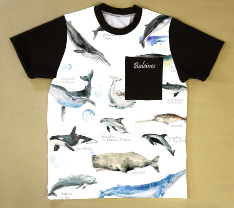 T-shirt enfant à manches courtes mammifères marins, livraison inclue